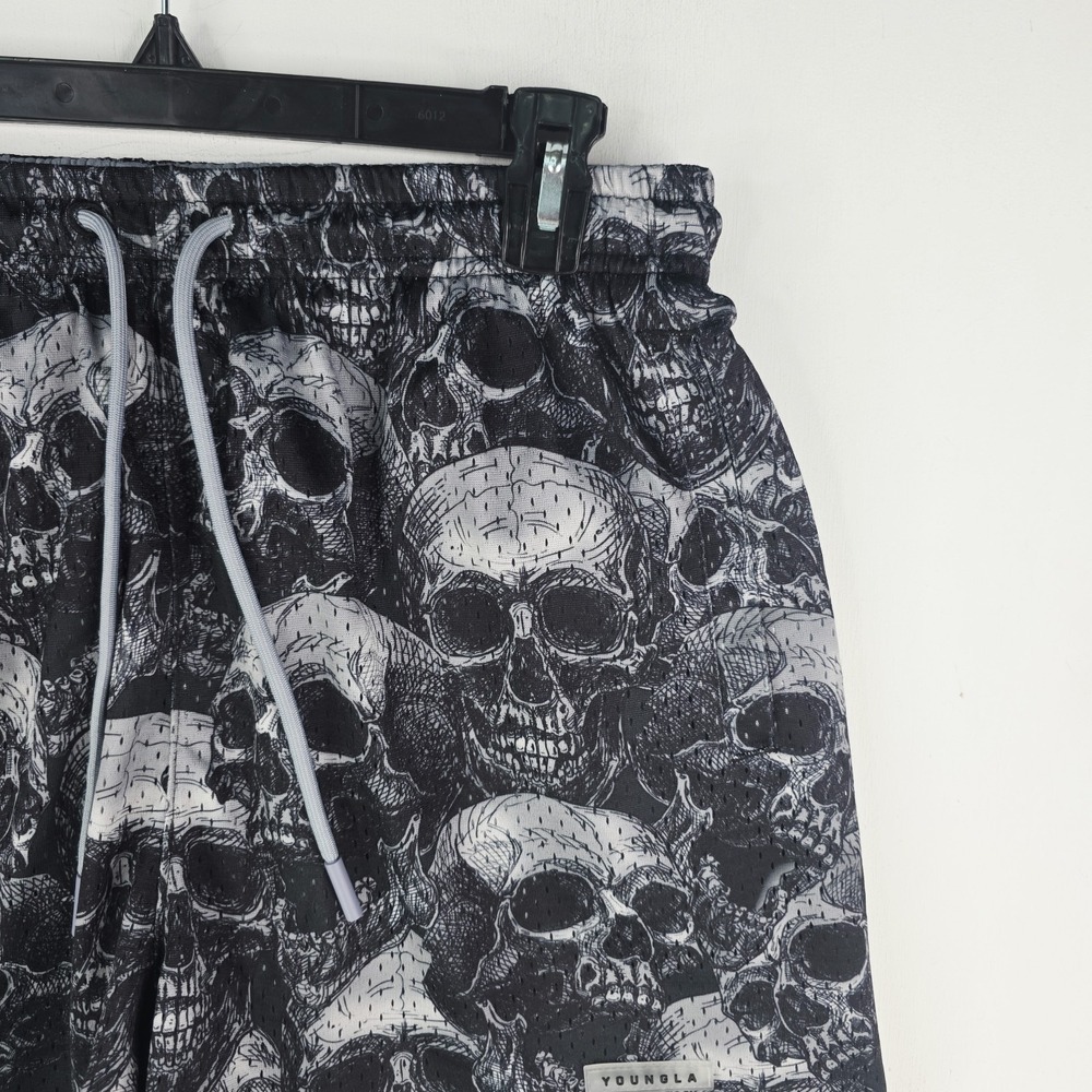 Youngla Skulls AOP Reversible Mesh Workout Shorts Gym 1111 Men's Size Medium - Picture 4 of 16